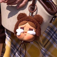 ELLSWORTH Popmart Crybaby Figure Doll, Collectible Earphone Bag Crybaby Enamel Key Ring, Lovey Keych
