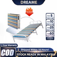 Extra Strong Foldable Single Bed Frame - Metal Structure 75/100/120CM With Comfort Mattress Foldable