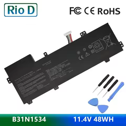 B31N1534 11.4V 48WH Laptop Battery For ASUS Zenbook UX510 UX510UW UX510UX Series 3ICP7/60/80 0B200-0
