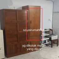 lemari kayu tinggi 60x55x200cm kayu jati bekas mebel second politur