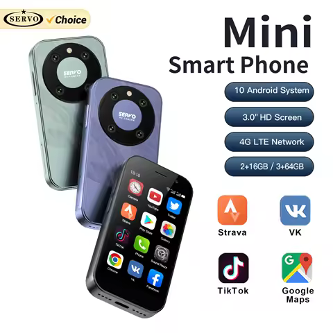 New Generation SERVO KING9000 Mini Smartphone 4G NET 2 SIM 16G/64G Android OS 10.0 2000mAh 3.0'' Scr