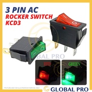 1PC SMALL SEASAW Switch 3Pin 250V ON/OFF Boat Rocker Switch with LED For Machines Illuminated Rocker