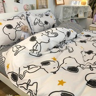 codKawaii Dog Printed Bed Set Floral Duvet Cover Pillowcase Bedding Set Cute Bed Sheet Quilt Cover S