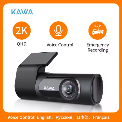 KAWA Car DVR D6 Dash Camera for Car 1440P Video Recorder EN RU FR JP Voice Control 24H Parking Mode