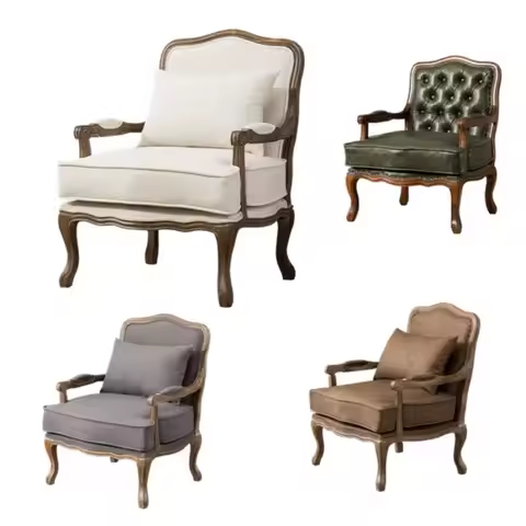 European and American solid wood retro sofa chair single leisure coffee shop to negotiate tiger chai