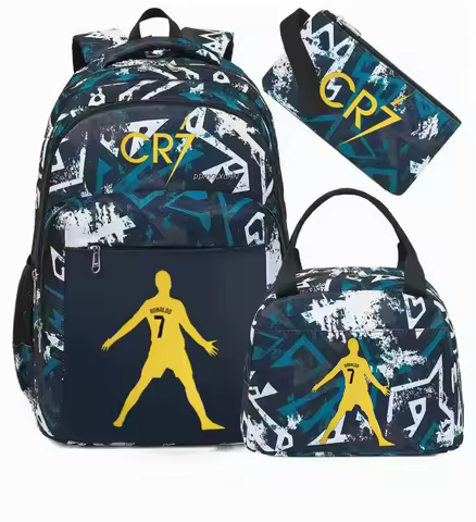 Football Ronaldo CR7 Backpack Cartoon Sport Rucksack for Girl Bagpack Laptop Teen Travel School Stud