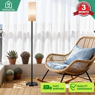 Modern minimalist straight floor lamp for living room and bedroom ambient sofa lamp fabric and iron 