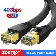 ZoeRax CAT8 Ethernet Cable 24AWG 40Gbps 2000Mhz Heavy Duty High Speed Gigabit SFTP Lan Network Inter