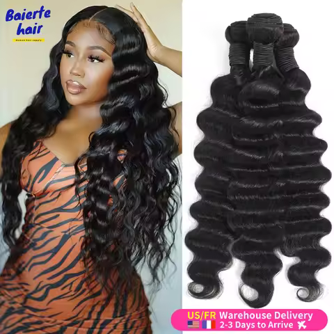Loose Deep Afro Kinky Curly Wave Human Hair Bundles Deal 28 30 Inches Brazilian Human Hair Deep Wave