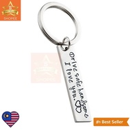 (MW)Popular Drive Safe Boyfriend Gift Aluminum Couples Keychain Engraved Keychain