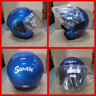 SWAN S2 HELMET WITH VISOR / TOPI KALEDAR SWAN / OPEN FACE MOTORCYCLE HELMET / SIRIM APROVED / BLUE B