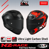 KYT NZ Race Carbon Glossy Competition Red Helmet Motor Visor Topi Keledar Keselamatan Full Face Original Superbike SIRIM ECE 22.06 DOT