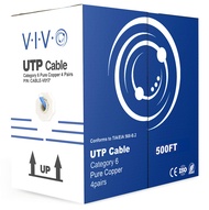 VIVO 500ft Bulk Cat6, Full Copper Ethernet Cable, 23 AWG, UTP Pull Box, Cat-6 Wire, Indoor, Network