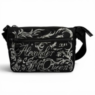 Excellent condition ★ Alexander McQueen 663144 Logo Design Shoulder Bag Black Made in Italy Women's 