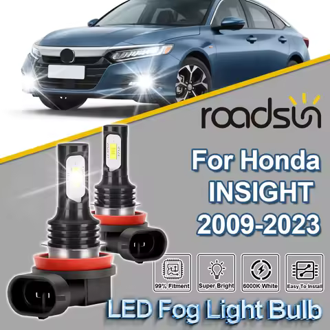 ROADSUN 2X For Honda INSIGHT 2009 2010 2011 2012 2013 2014 2015 2016-2023 H8 H9 H11 Canbus Car LED F