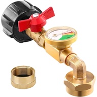 Propane Refill Elbow Adapter 1lb to 20lb, 90 Degree with Tank Gauge Fill 1 Pound Bottles from 20lb T