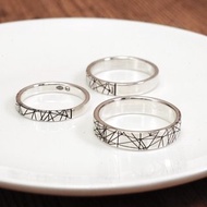 紋路銀戒 交錯設計 925純銀戒指 男戒 女戒 客製化訂製 刻字銀戒