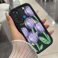 Case For Realme 5 Pro 5i 5s 6i C3 C3i Narzo 10 10A 20A Three-Color Purple Tulip Phone Silicone Shock