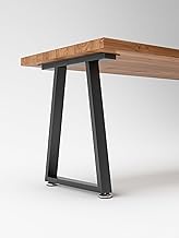 Metal Table Legs 28 inch Height x 24 inch Wide with Adjustable Protector Feet, Industrial & Rustic S