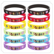 6 Color Cartoon Paw Patrol Ryder Zuma Rocky Skye Marshall Rubble Chase Sports Silicone Bracelets&amp;Bangles Letters Wristband Sports Rubber Jewelry