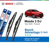 Bosch Advantage U Hook Wiper Set for Mazda 2 Sedan DJ 3rd Gen (22"/17")