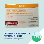 Multivitamins with Ascorbic & Zinc -TGP ACES (CONZACE GENERIC) - 30 capsules