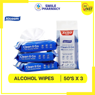 【 BUNDLE OF 3】 ALCOSM 75% Alcohol Disinfectant Classic Wet Wipes 50’s - 消毒湿巾 消毒酒精75%
