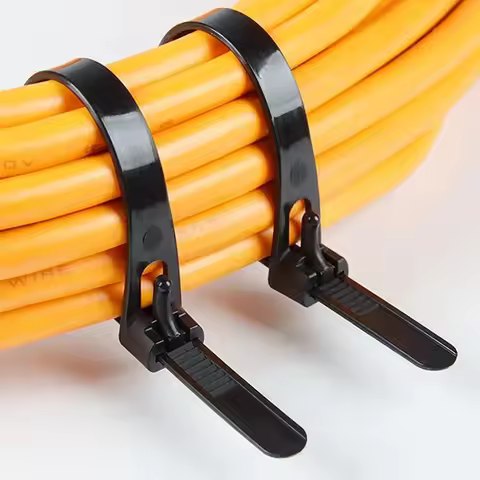 100pcs Plastic Reusable Cable Zip Ties 4/5*200 Releasable Nylon May Loose Slipknot 7.9 Inch Recycle 