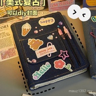 可 y2ka5 Notepad Loose-leaf Thick Notebook Notebook High-value Handbook Fabric Square Denim Style DIY