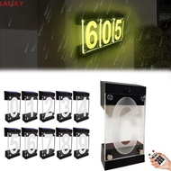 LAEULY Solar Powered House Number Sign, IP55 Waterproof Remote Controller RGB Color Address Light, 3