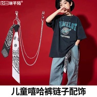 Pants Trousers Chain Hip-Hop Style Waist Chain Overalls Trousers Hip-Hop Children Hip-Hop Square Sca
