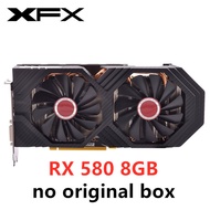 การ์ดจอ XFX RX 580 8GB RX580 AMD Radeon การ์ดแสดงผล8GB การ์ดแสดงผลวิดีโอการ์ดคอมพิวเตอร์เดสก์ท็อป GPU เกมเกม Mapi Videocard Mining RX 590