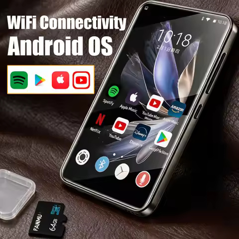 Android 10 1080P MP4 Player,4'' Wi-Fi Bluetooth, Octa‑Core Processor YouTube Deezer Spotify Apple Mu