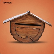 [Vaveren] Vintage Mailbox Rainproof Wooden Mailbox Decorative Vintage Post Box for Porch, Garden