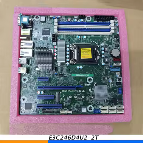 For ASRock Rack E3C246D4U2-2T Workstation Motherboard with Dual X550 10GbE Support E-2200 Network Ca