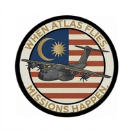 Airbus A400M Atlas Sublimation Patches - 3" Diameter - Embroidery Border - Velcro, Sew-On, Iron-on