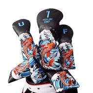 Koi Golf Wood Cover 1/3/5/UT Club Cover No. 1 Wood/Fairway Wood/Iron Wood Cap Cover Hybrid Ball Head
