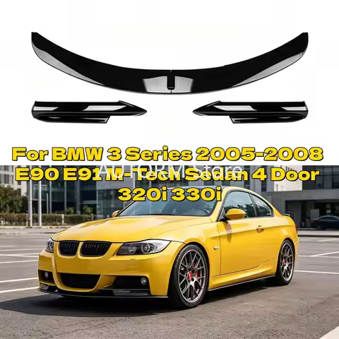 For BMW 3 Series 05-08 E90 E91 M-Tech Sedan 4 Door 320i 330i Front Bumper Lip Chin Spoiler Cover Bod