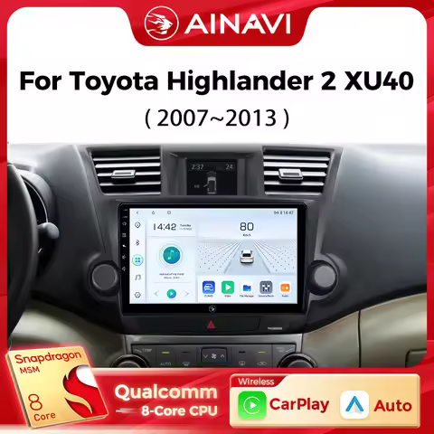 Ainavi Car Multimedia Player For Toyota Highlander 2 XU40 2007 2008 2009 2010 2012 2013 wireless Car