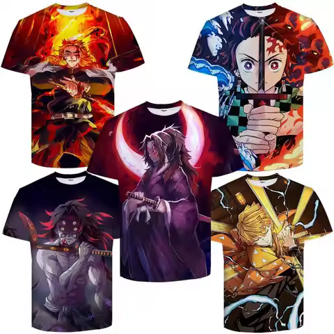 Summer 2026 Ghost Blade Theme "Character Name Scene" 3D Printed Breathable Quick Drying T-shirt
