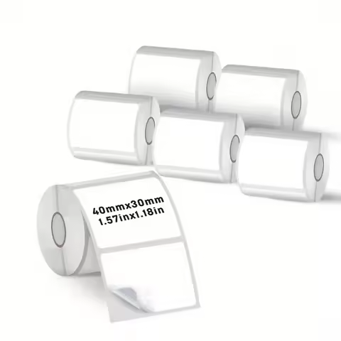 6 Rolls 40x30mm Thermal Label Paper Compatible M110 M221 M120 Portable Printers for Office Home Ecom