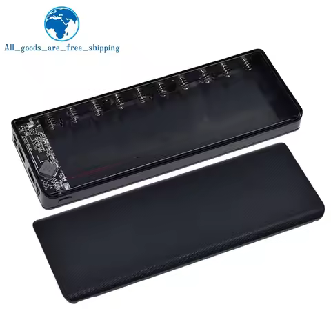 TZT QC4.0 QC3.0 Dual USB Micro/Type-C USB 10*18650 Power Bank Battery Box 5V 4.5A 22.5W 30000mAh Mob