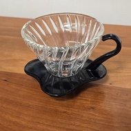 HARIO V60 Glass Dripper 玻璃濾杯 01 黑色托盤 日本製