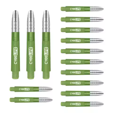 CyeeLife 35mm Transparent Alunium-Plastic Dart Shafts 15Packs(5 Sets) Professional Competition Dart 