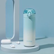 350ml/420ml Double Stainless Steel Thermal Flask With Straw Color Changing Design Portable Cute Ther