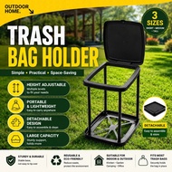 *Ketinggian Boleh Laras*Foldable Trash Bag Holder Adjustable Garbage Bag Stand with Lid Camping Bin