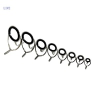 Best 8Pcs Fishing Rod  Rings Tip Eye Guide Fishing Rod Guide Repair Building Set