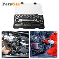 [PETSOLA] 36 Pieces Metric Socket Ratchet Wrench Set Sturdy Length 21cm 8-18mm Sockets