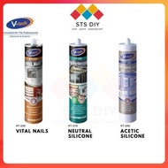 V-Tech Silicone Sealant & Adhesive Sealant VT202 VT210 VT230 Vtech Neutral Silicon l Pengedap Siliko