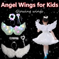 White Angel Feather Wings Headband Fairy Wand Props Glowing Wings Fairy Wings Fairy Wings for Kids